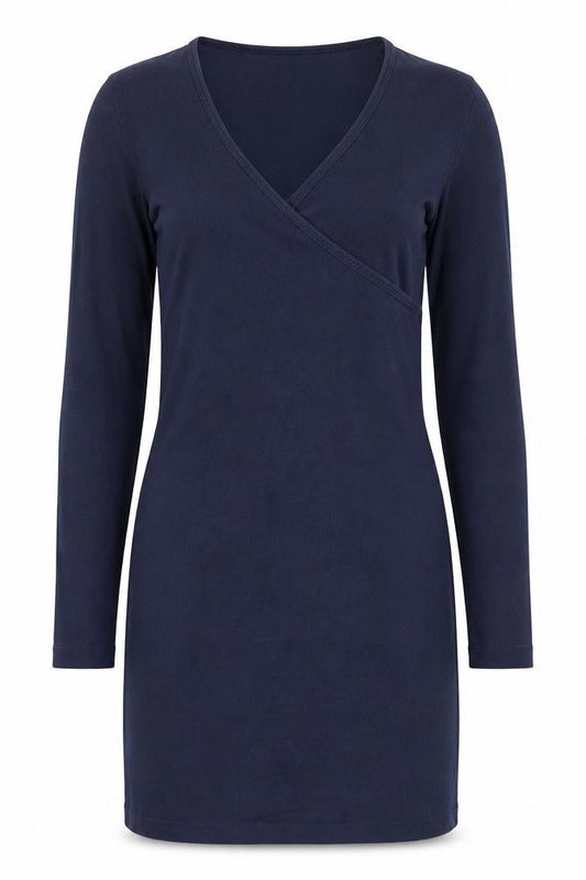 American Apparel Women's Blue Long Sleeve Sheath Dress