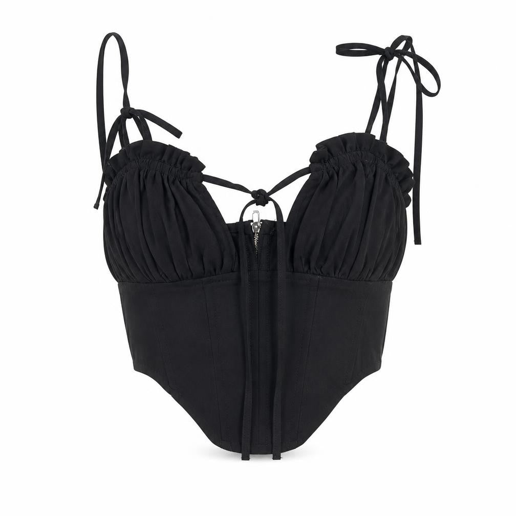 PrettyLittleThing Women's Black Camisole Zip Top Size 6
