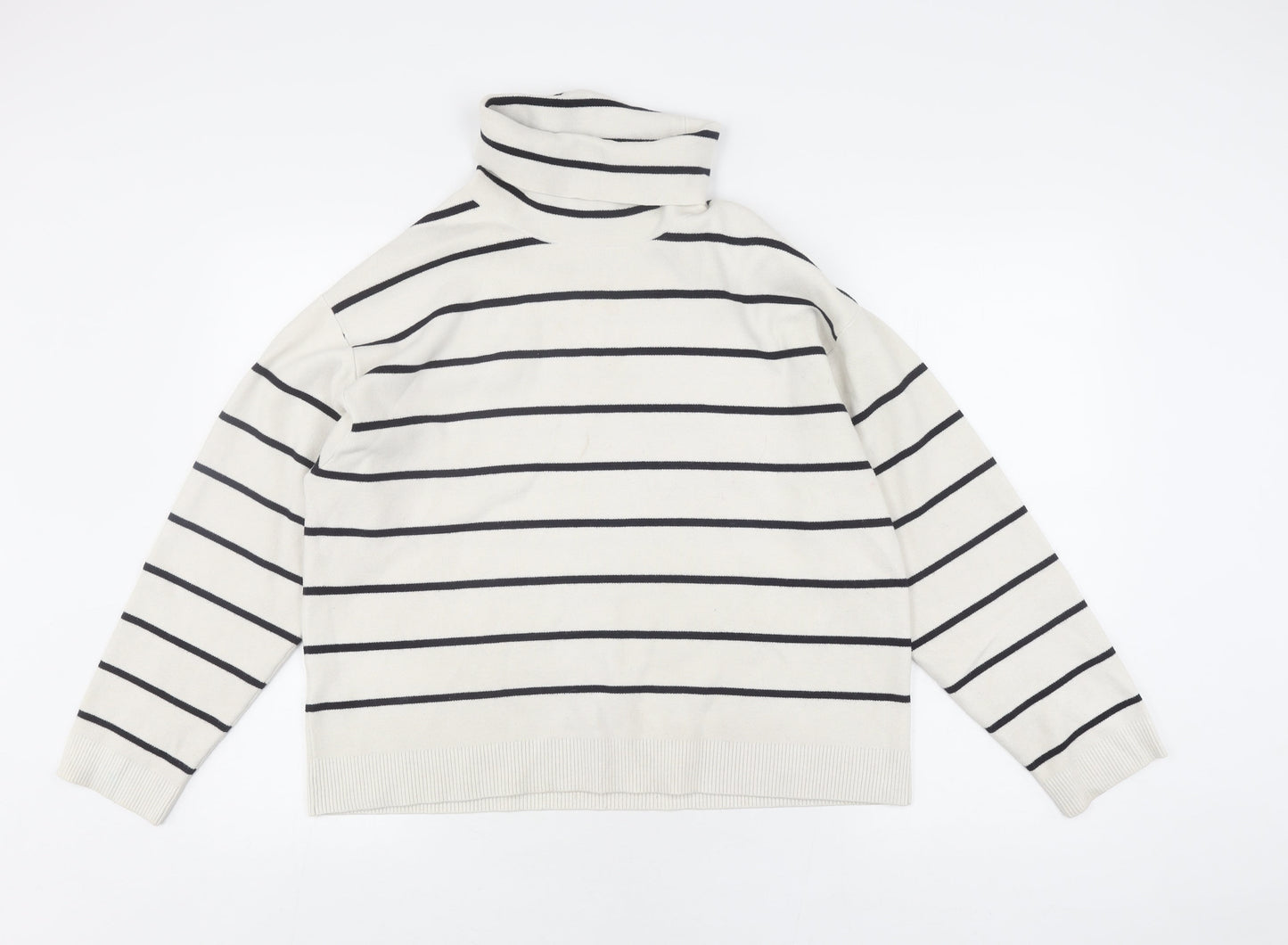 MNG Women's Ivory Roll Neck Pullover Jumper Size M