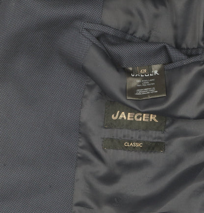 Close-up detail of Jaeger Men's Blue Classic Blazer 42R Formal