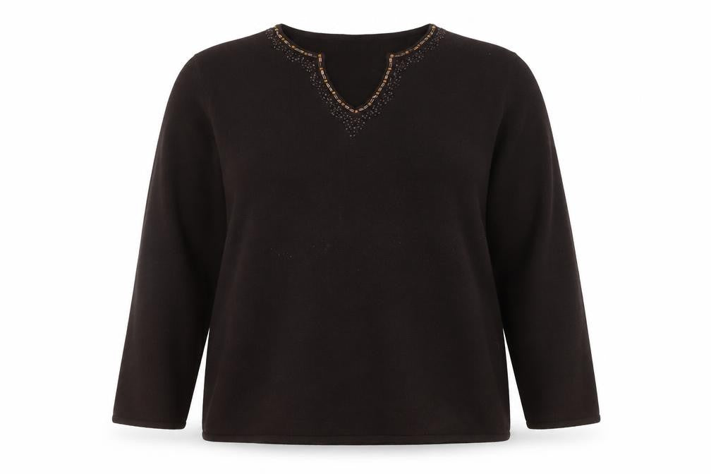 Style by EWM Women's Brown V-Neck Jumper Size 22/24