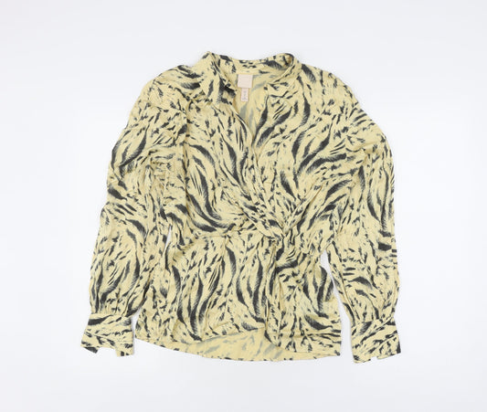 H&M Women's Multicoloured Wrap Blouse, Size 12