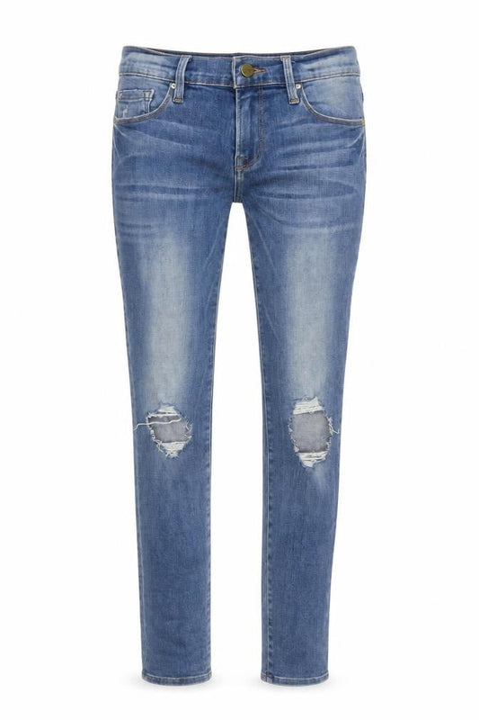 Frame Women's Blue Skinny Jeans Size 25, Distressed