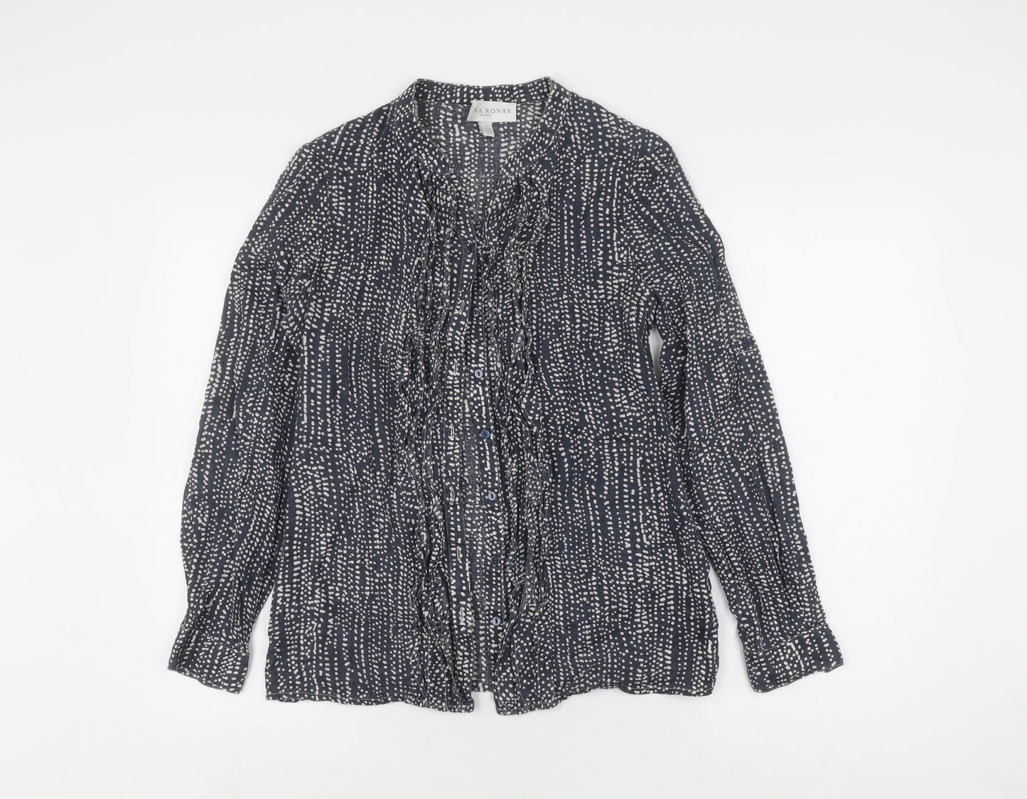 Edina Ronay Women's Blue Polka Dot Blouse Size 10