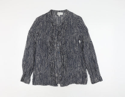 Edina Ronay Women's Blue Polka Dot Blouse Size 10