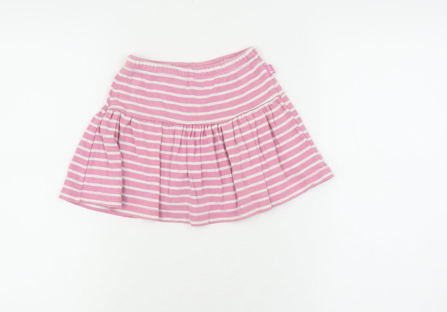 JoJo Maman Bébé Girls Pink Stripe A-Line Skirt 12-24 Months