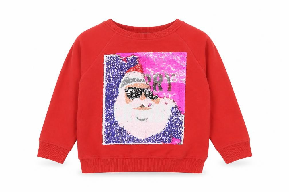 Next Girls Red Christmas Sequin Pullover Jumper 5 Years