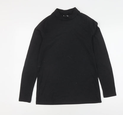 Decathlon Women Black Size 2 Casual Long Sleeve Top