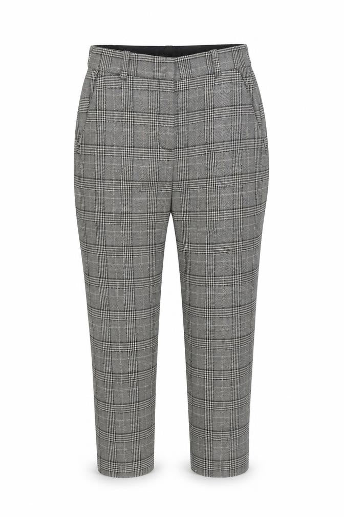 H&M Women's Grey Cropped Trousers Size 8 Plaid
