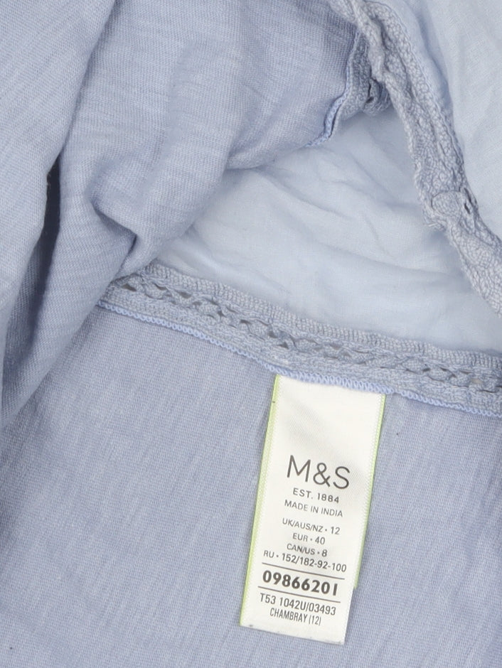 Marks and Spencer Women's Blue Tunic, Size 12, Casual