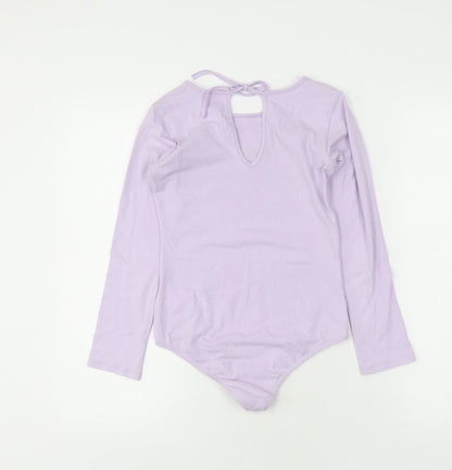 Back view of Disney girls’ purple cotton t-shirt with dumbo and stitch -, size 12