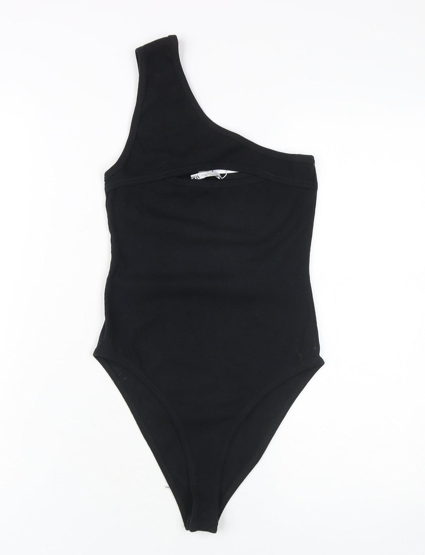 Zara Women's Black Bodysuit One Shoulder Size M Chic