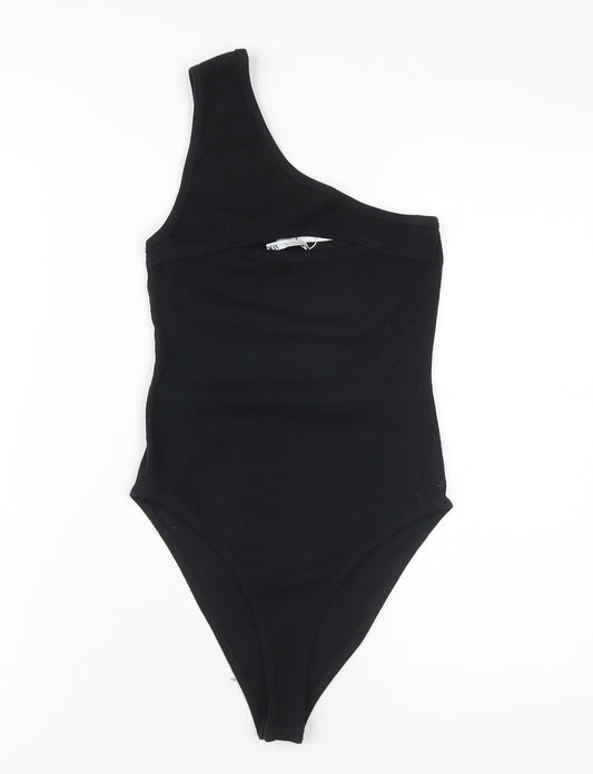 Zara Women's Black Bodysuit One Shoulder Size M Chic