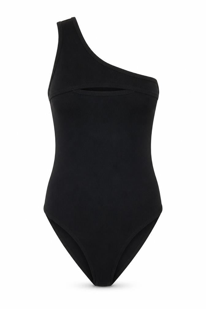 Zara Women's Black Bodysuit One Shoulder Size M Chic