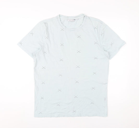 Anti-Blue Men's M Blue Cotton Graphic T-Shirt