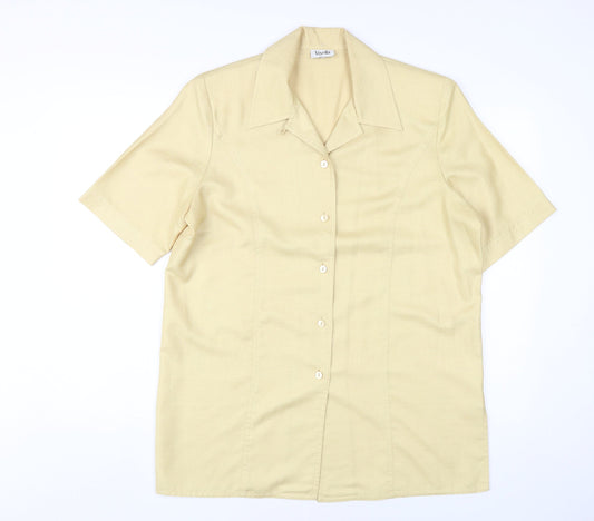 Viyella Women's Beige Button-Up Shirt Size 12