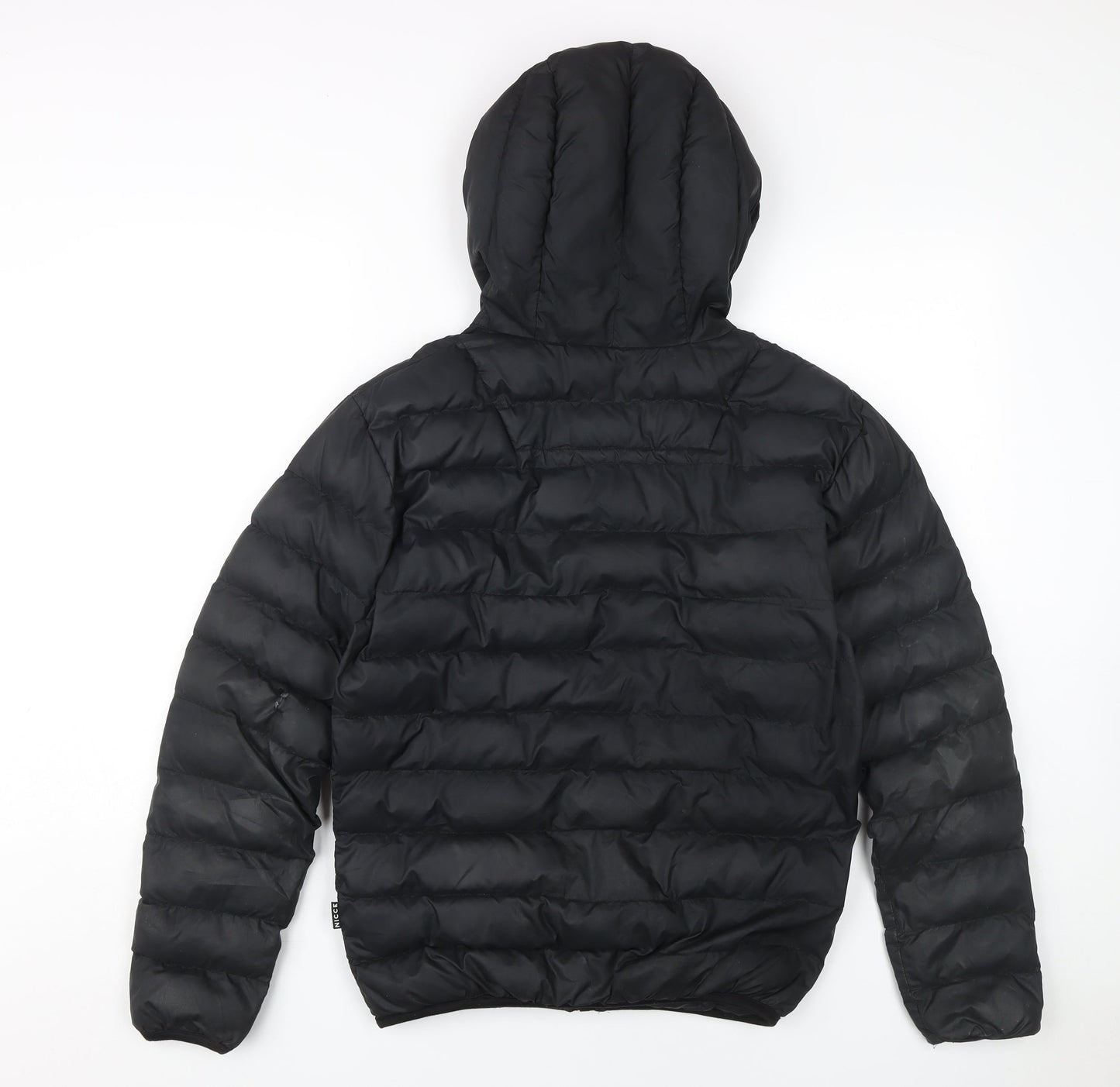 Nicce Men's Black Puffer Jacket Size S Hooded