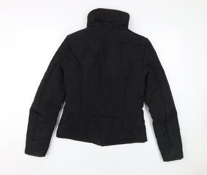 Back view of Jacqueline de Yong Women's Black Puffer Jacket S