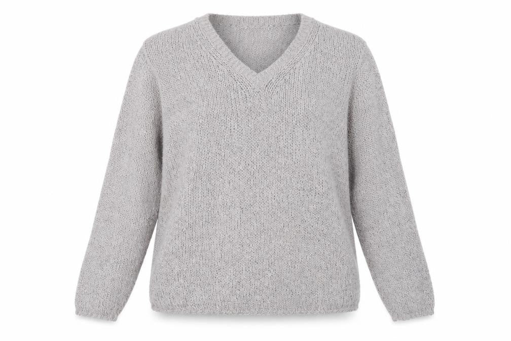 Van Heusen Women's Grey V-Neck Pullover Jumper Size L