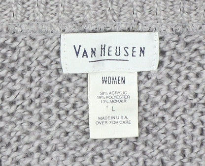 Van Heusen Women's Grey V-Neck Pullover Jumper Size L