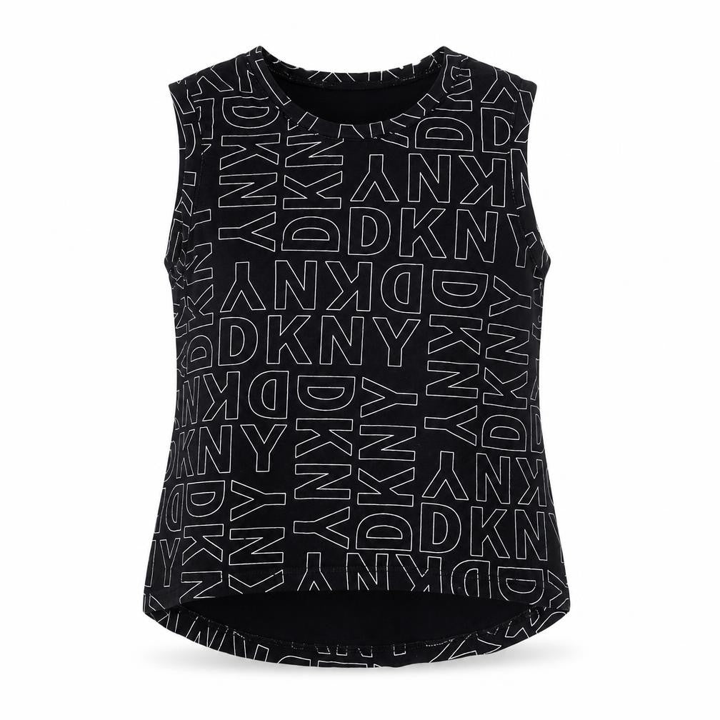 DKNY Women's Black Graphic Jersey Tank Top Size 6
