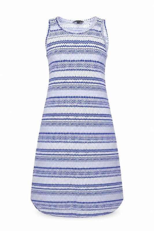 Banana Republic Women's Blue Geometric Tank Dress L