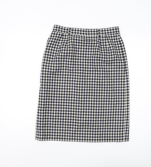 Viyella Women's Check Wool Pencil Skirt Size 14