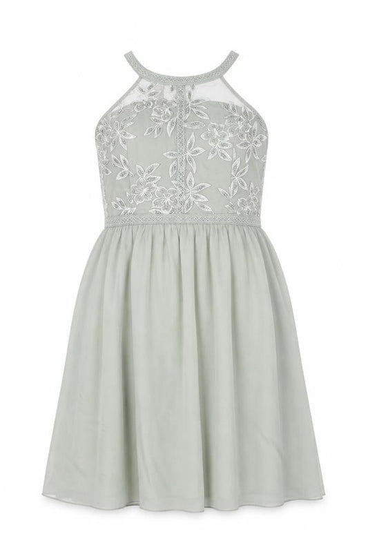 Little Mistress Women's Green Midi A-Line Dress