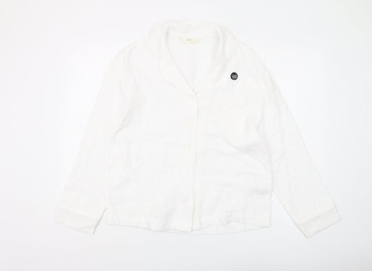 Marks and Spencer Women's White Pyjama Top, Size 6