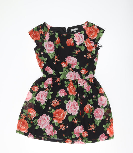 Love Women's Multicoloured M Floral Fit & Flare Dress