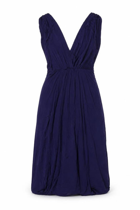 Tiffany Rose Women’s Blue Midi Dress, Size 6, V-Neck Sleeveless