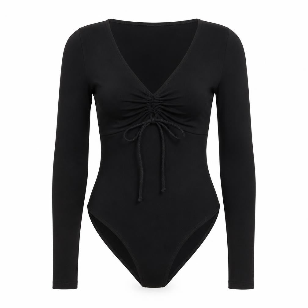 Topshop Women's Black Bodysuit, Size 6, Long Sleeve