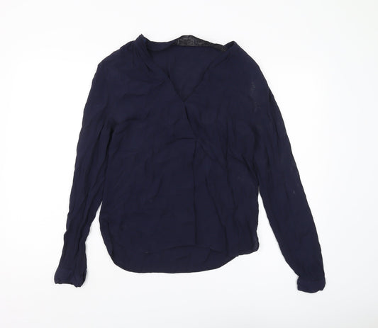 Warehouse Women's Blue V-Neck Blouse Size 8