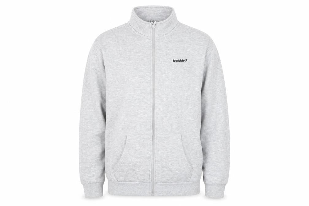 Bekkin Men's Grey Full Zip Sweatshirt M - Lined Logo