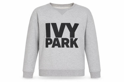 Front view of IVY PARK Women's Grey Pullover Sweatshirt S