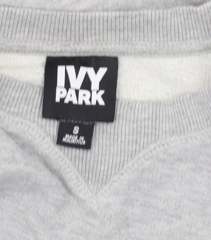 Brand and care label for IVY PARK Women's Grey Pullover Sweatshirt S