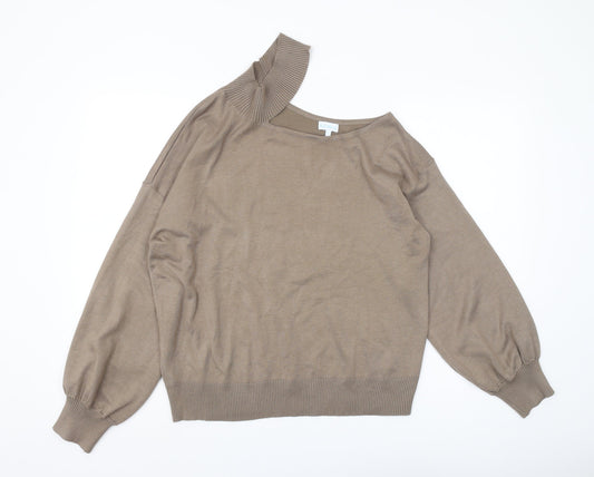 Blue Vanilla Women's Brown Asymmetrical Pullover Jumper