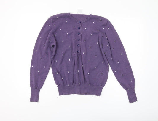 Country Casuals Women's Purple Cardigan, Size S