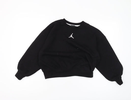 Jordan Girls Black Pullover Sweatshirt M Basketball Logo