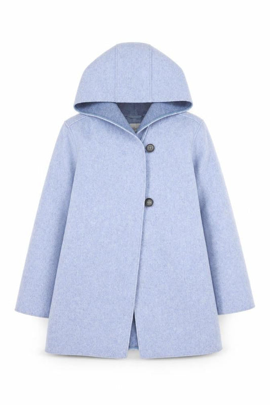 Mango Girls Blue Hooded Coat 11-12 Years - Casual Autumn/Winter Wear