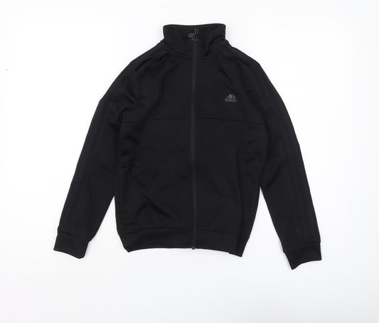 Adidas Boys Black Full Zip Hoodie, Size 9-10 Years