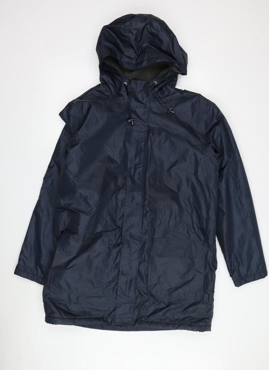 Cotton Traders Women's Blue Hooded Parka Jacket M
