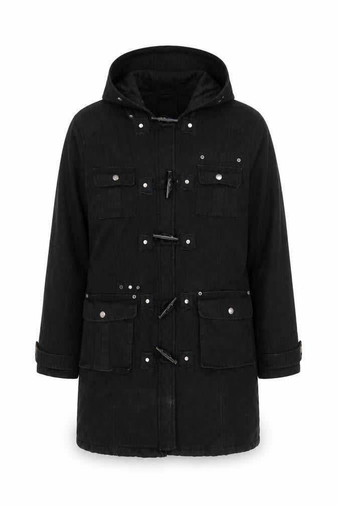 Front view of Dorothy Perkins Women's Black Parka Jacket, size 14