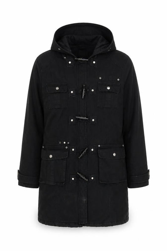 Front view of Dorothy Perkins Women's Black Parka Jacket, size 14