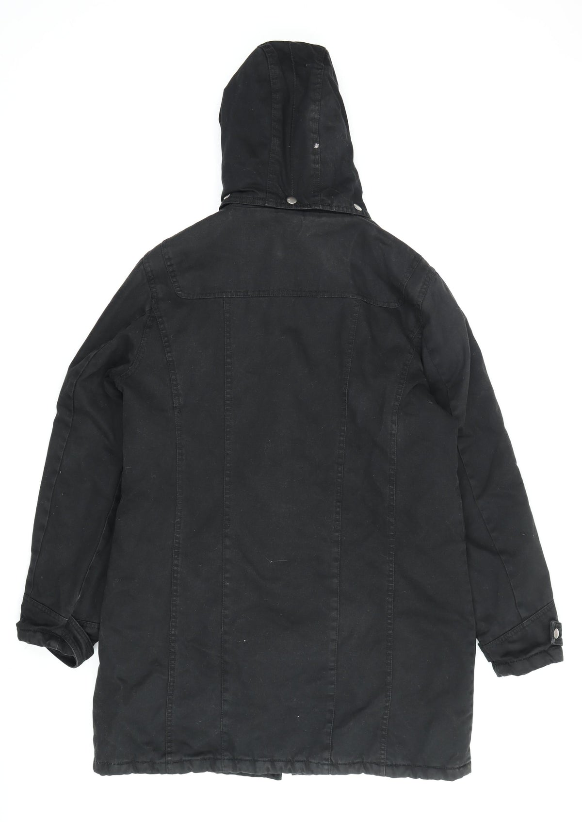 Back view of Dorothy Perkins Women's Black Parka Jacket, size 14