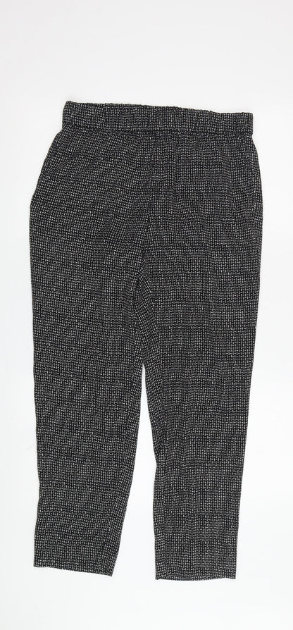H&M Women's Black Cropped Trousers Size 8