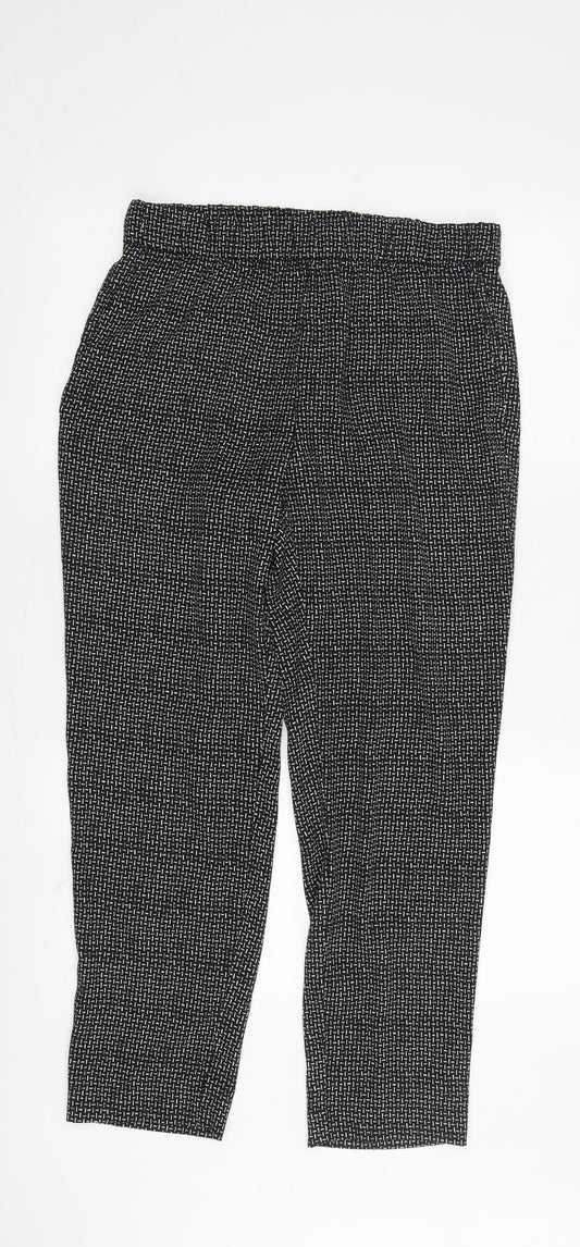 H&M Women's Black Cropped Trousers Size 8