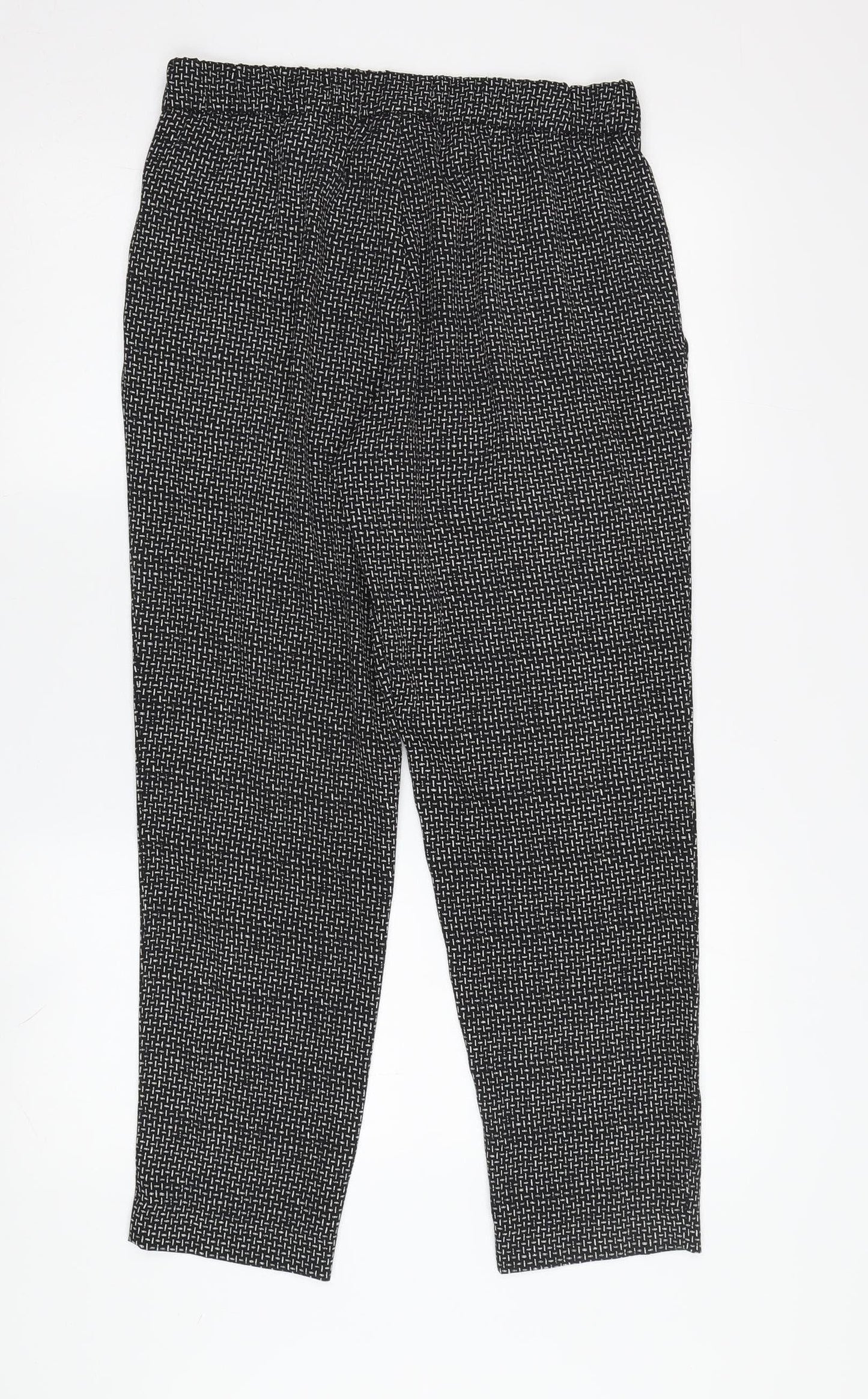 H&M Women's Black Cropped Trousers Size 8