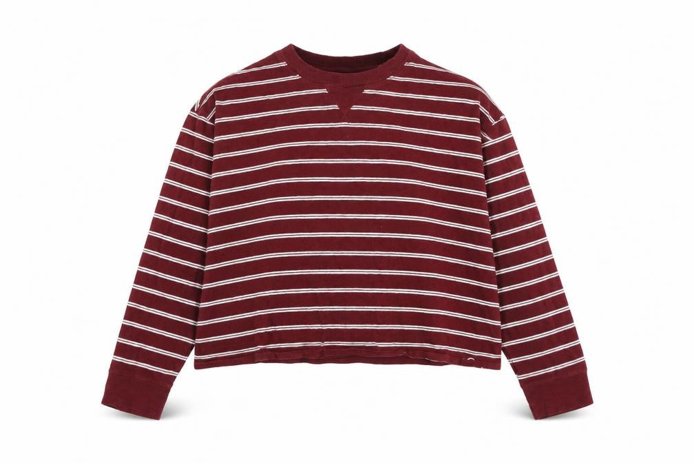 Hollister Women's Red Striped M Basic T-Shirt