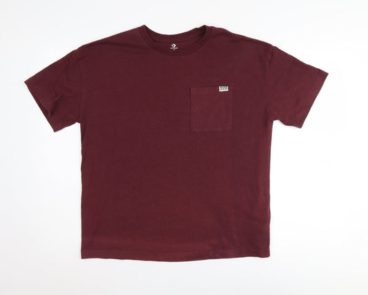 Converse Boys Red XL Basic T-Shirt Crew Neck Casual